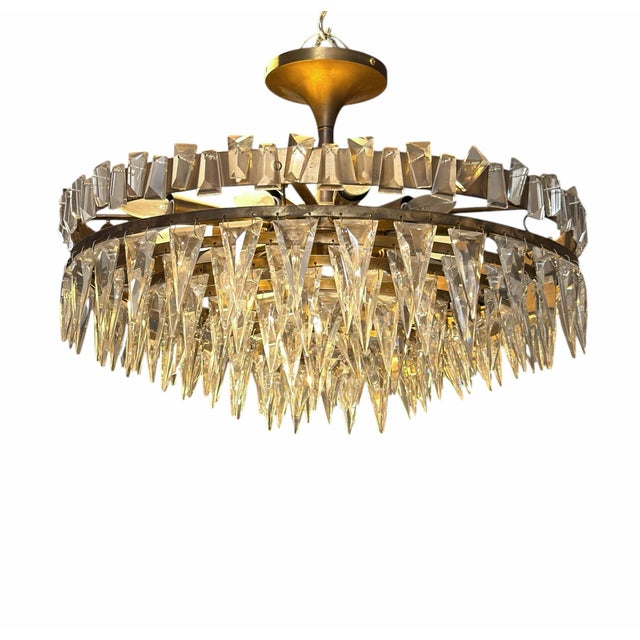 2000 - 2009 Joe Nye Trillion Large Flush Mount in Hand-Rubbed Antique Brass For Sale - Image 5 of 8