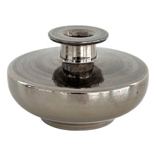 Italian Metallic Ceramic Vase by Aldo Londi for Bitossi, 1960s For Sale