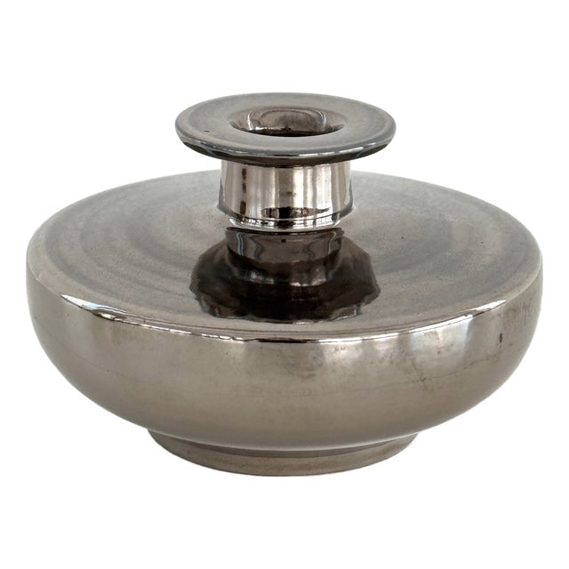Italian Metallic Ceramic Vase by Aldo Londi for Bitossi, 1960s For Sale