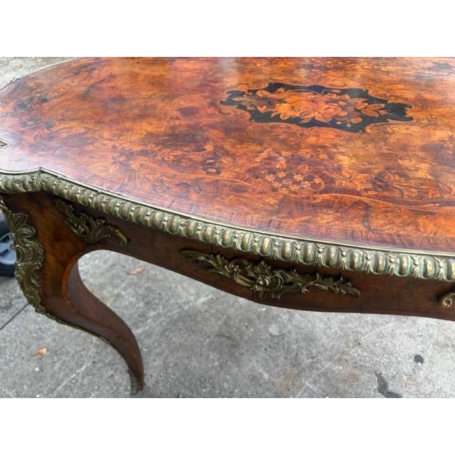 Antique French Walnut & Marquetry 19th C. Ladies Writing Desk Circa 1880 For Sale In West Palm - Image 6 of 9