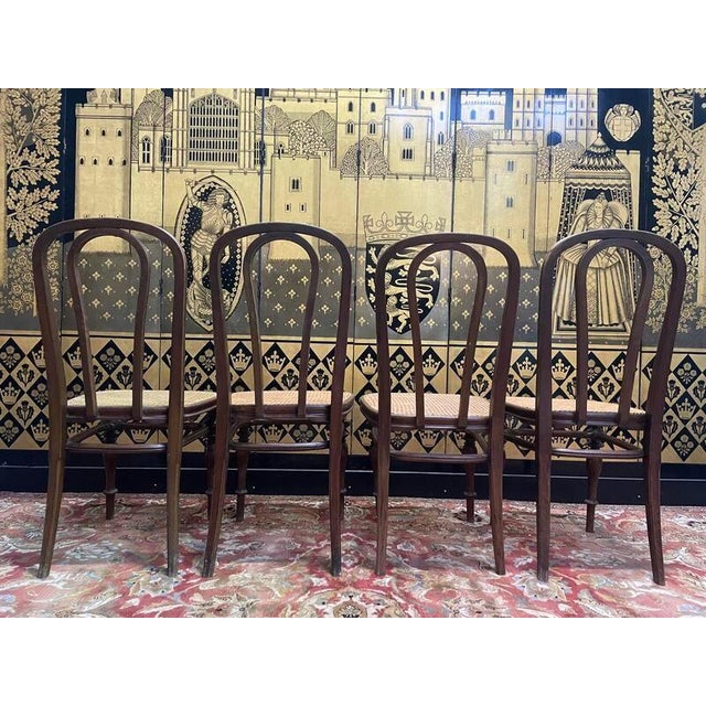 Wood Caned Chairs by Jacob & Josef Kohn, Set of 4 For Sale - Image 7 of 9