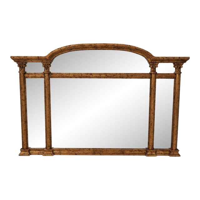 Federal Style Gold Leaf Finish Over Mantle Mirror For Sale
