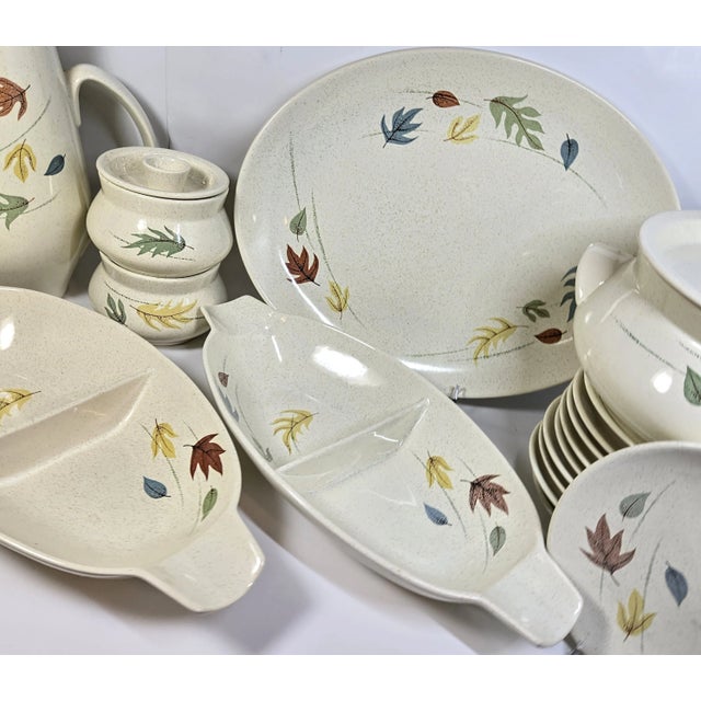 Mid-Century Autumn Leaves Dinnerware Set For Sale - Image 6 of 11