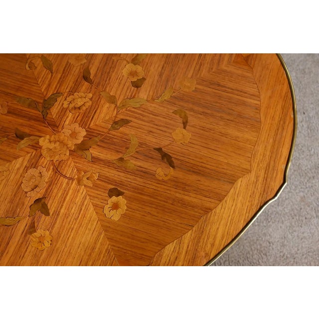 Louis XV Style Marquetry Coffee Table For Sale - Image 6 of 16