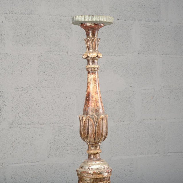Lacquered Candlestick with Marble Base For Sale - Image 6 of 8