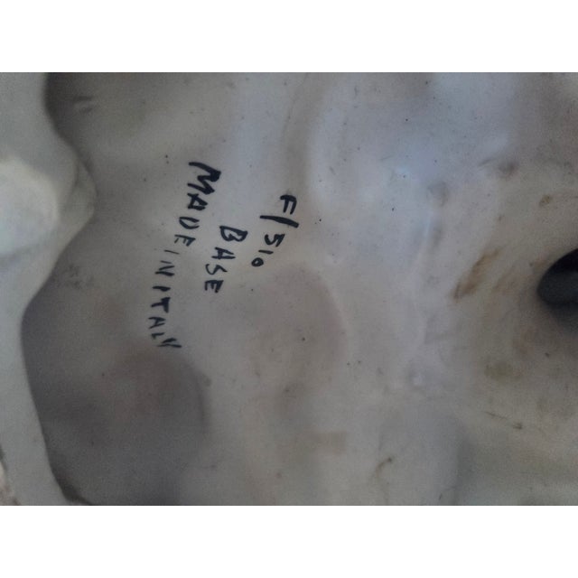 1960s Azzolin Brothers Porcelain Figural & Floral Table Lamp W/ Fringe Shade For Sale - Image 10 of 10