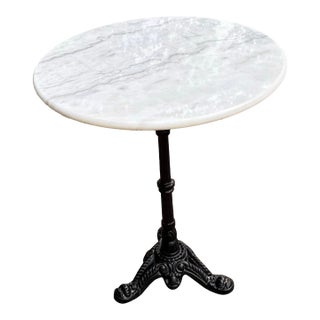 Vintage French Marble Top Pub Table For Sale