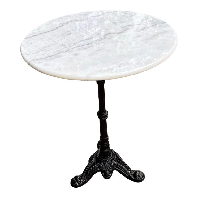 Vintage French Marble Top Pub Table For Sale