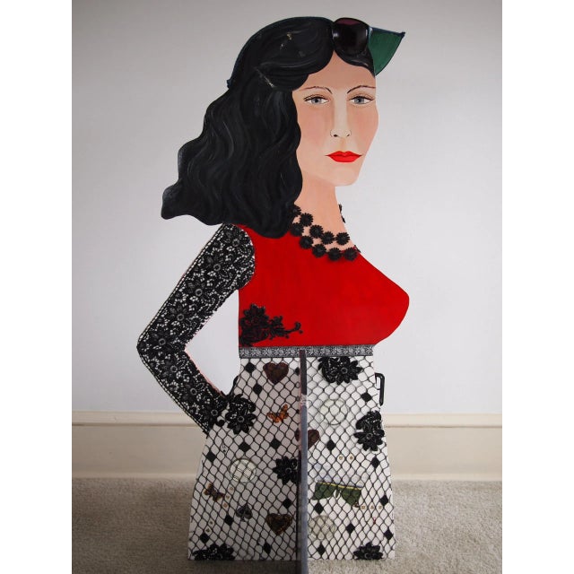 Plastic 1980s Original Arona Reiner Mid-Century Modern Postmodern Surrealist Plastic Portrait Female 3-D Double-Sided Sculpture For Sale - Image 7 of 7