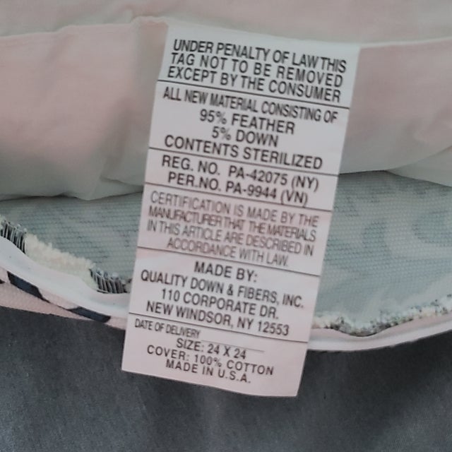 Textile Lacefield Designs Aesha-Fulton Cotton Fabric Pillow Down Feather 24x24 Usa New For Sale - Image 7 of 7