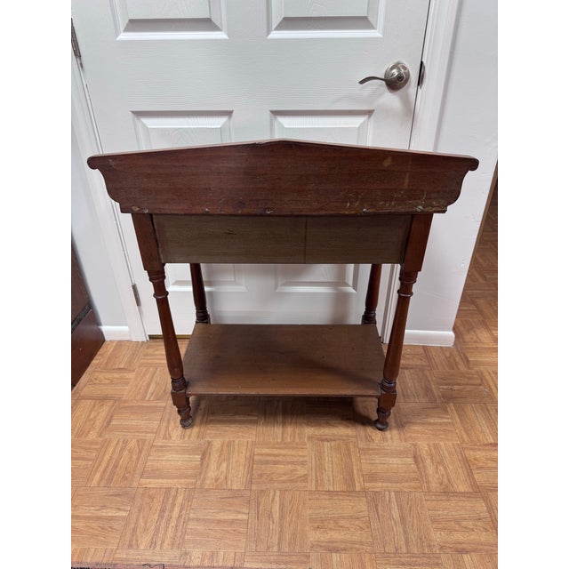 Antique American Late Sheraton Cherry Washstand With Lower Shelf For Sale - Image 9 of 12