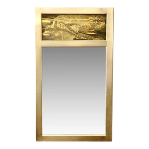 Bernhard Rohne Acid Etched Brass Mirror for Mastercraft