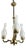 Mid-Century 3-Light Chandelier in Brass and Opaline Glass in the style of Stilnovo, 1950s For Sale