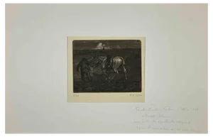 Paul Emile Coli, Le Cheval Blanc, Etching, Early 20th Century