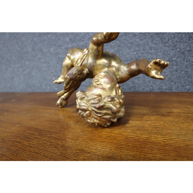 Italian Giltwood Cherub Sculpture For Sale - Image 11 of 13
