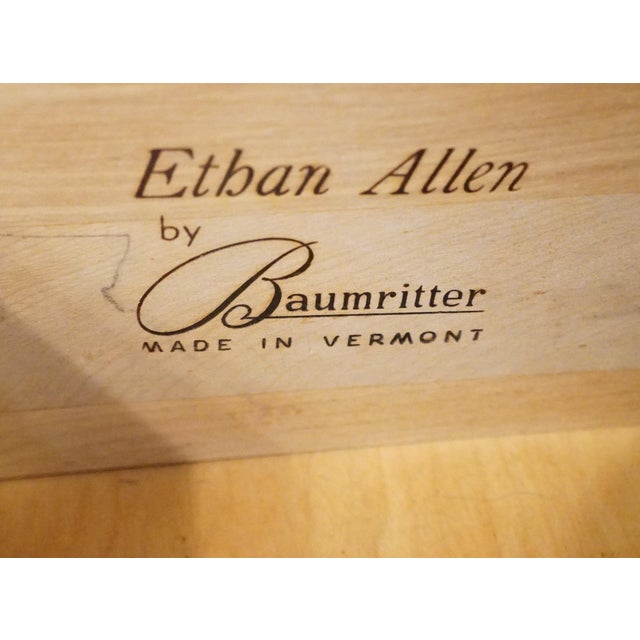 Ethan Allen / Baumritter Heirloom Nutmeg Maple Colonial Early American 36" Dry Sink Server W. Shutter Door Cabinet For Sale - Image 9 of 15