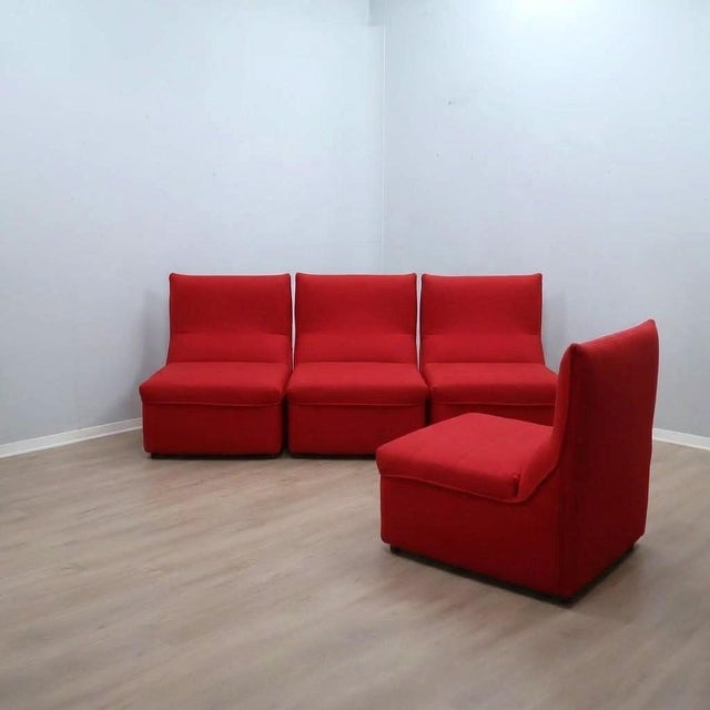 Four mid-century italian modular lounge chairs designed by the legendary duo antonio citterio & paolo nava during the...