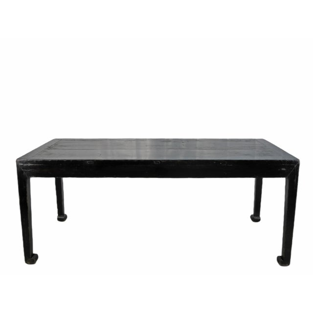 35" Tall Antique Black Lacquer Table For Sale - Image 12 of 12