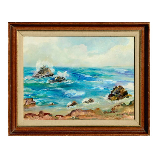1960s Vivid Vintage Monterey Seascape by T. Samantha Cook For Sale