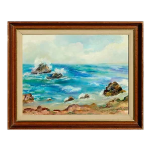 1960s Vivid Vintage Monterey Seascape by T. Samantha Cook