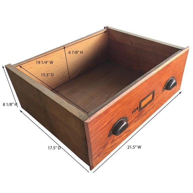 Vintage Oak Printer's Cabinet For Sale - Image 11 of 12