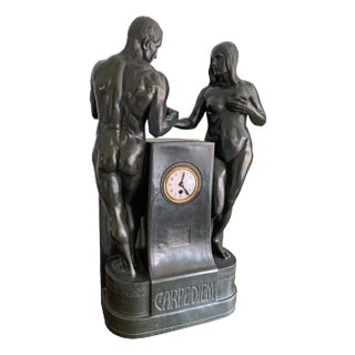 Carpe Diem, Large Jugenstil Sculpture and Clock For Sale