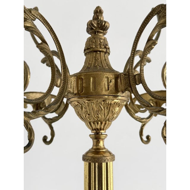 Vintage Brass Hall Stand with Rotating Crown and Lower Hook Ring, 1960s For Sale - Image 6 of 18