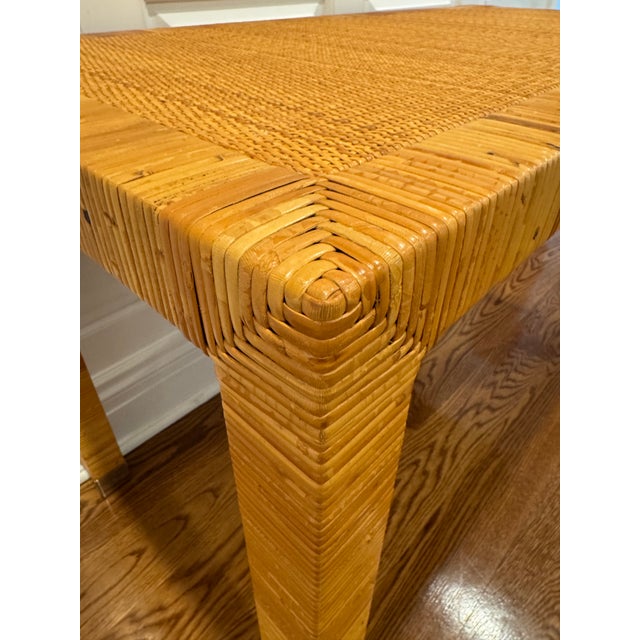 Bielecky Brothers Cane Rattan Console Desk For Sale - Image 11 of 16