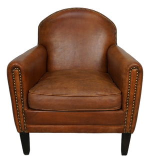 Vintage Dutch Cognac Leather Club Chair, 1970s