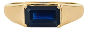 VRJewels 1.72ct Sapphire Vintage Signet Ring Size 4 in 14k Yellow Gold