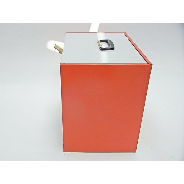Orange Document Box in Coloured Metal Sheet For Sale - Image 5 of 10