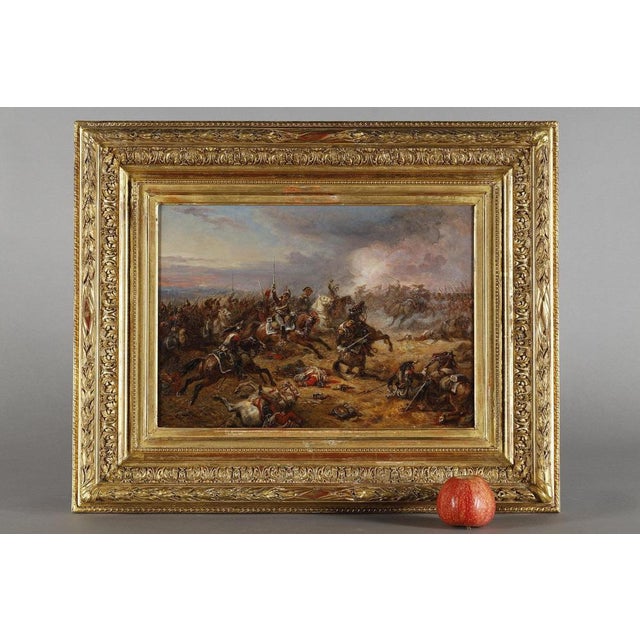 Eugène Charpentier, French Cuirassiers at Waterloo, 1860, Oil Painting, Framed For Sale - Image 3 of 18