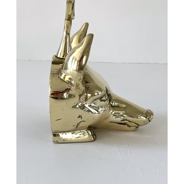 Brass Vintage Brass Fox Head Doorstop For Sale - Image 8 of 12