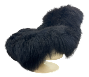 Vintage Star Maidens Sheepskin Swivel Chair from Lurashell, 1971