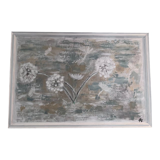 2020's "Dandelion Dreams" Contemporary Textured Mixed Media Painting Brandy Rubio For Sale