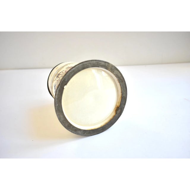 Antique Early 19th-Century German Pewter-Mounted Faience Tankard For Sale - Image 10 of 11