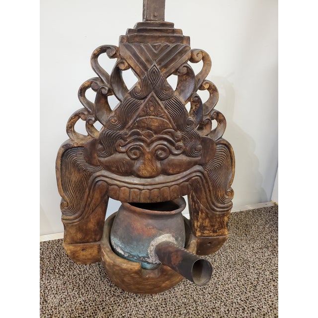 Wood Wayang Blencong Hanging Lantern For Sale - Image 7 of 11