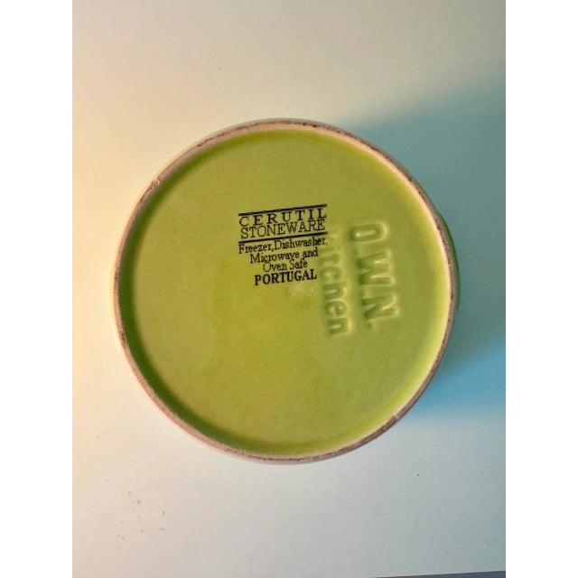 Green "Cerutil Stoneware" Baking Dish With Lid For Sale - Image 4 of 4