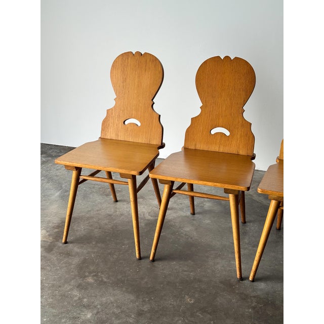 Swiss Alpine Stabelle Oak Dining Set, Mid-Century — Set of 5 For Sale - Image 15 of 18