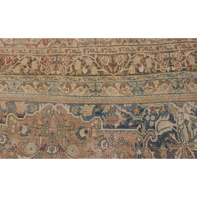 Antique Persian Bidjar Rug With Intricate Floral Medallion 8'9" X 11'5" For Sale - Image 9 of 12