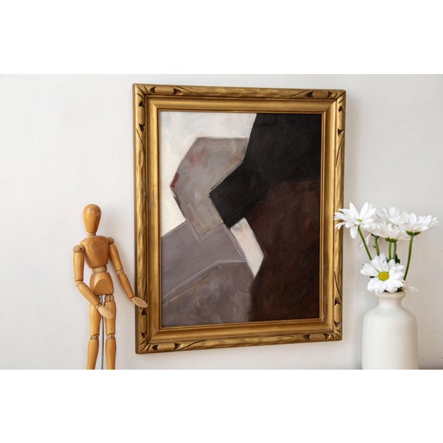 Original Abstract Painting in Antique Gold Frame For Sale - Image 4 of 10