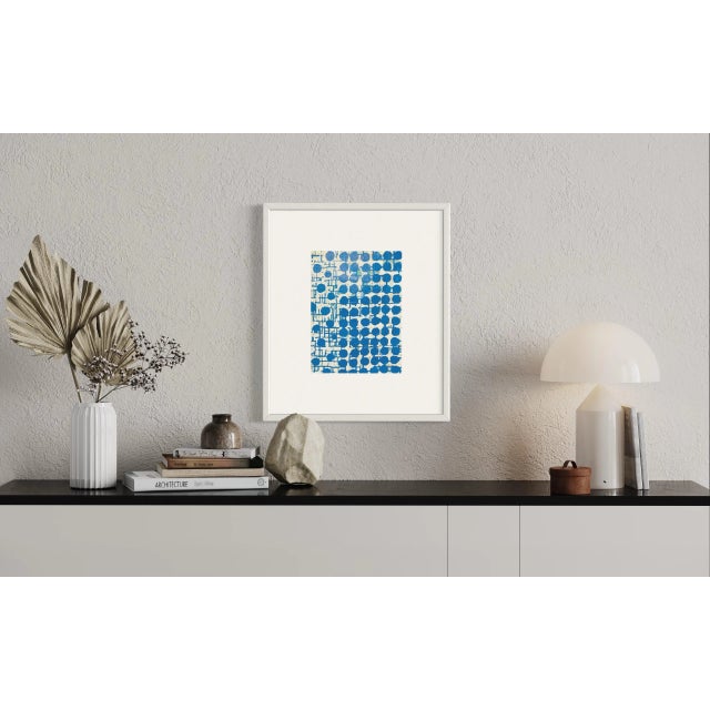 Abstract "Carousel Blue" - Mixed Media on Paper For Sale - Image 3 of 4