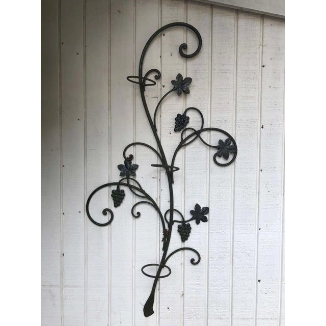 Wrought Iron Floral Garden Wall Decor For Sale - Image 9 of 11