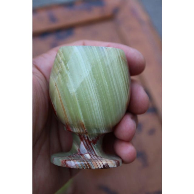 Tanzanian Green Onyx Liquor Glasses, 1950s, Set of 6 For Sale - Image 6 of 10