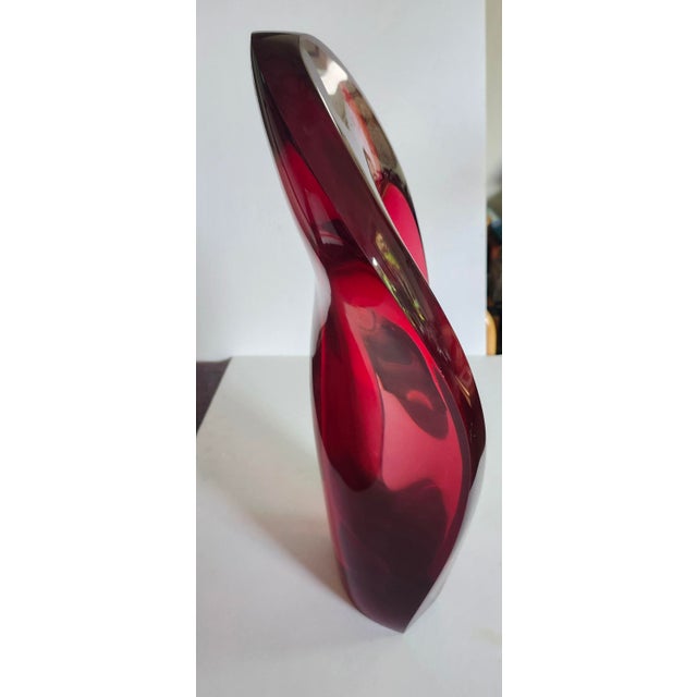 Abstract 1980s Red Louis Von Koelnau Abstract Resin Sculpture For Sale - Image 3 of 11