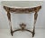 Antique Hand Carved French Demi-Lune With Marble Top For Sale - Image 9 of 10