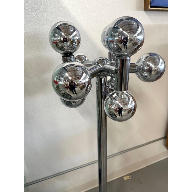 Arts & Crafts 1970s Sonneman Chrome Mirrored Globe Floor Lamp For Sale - Image 3 of 18