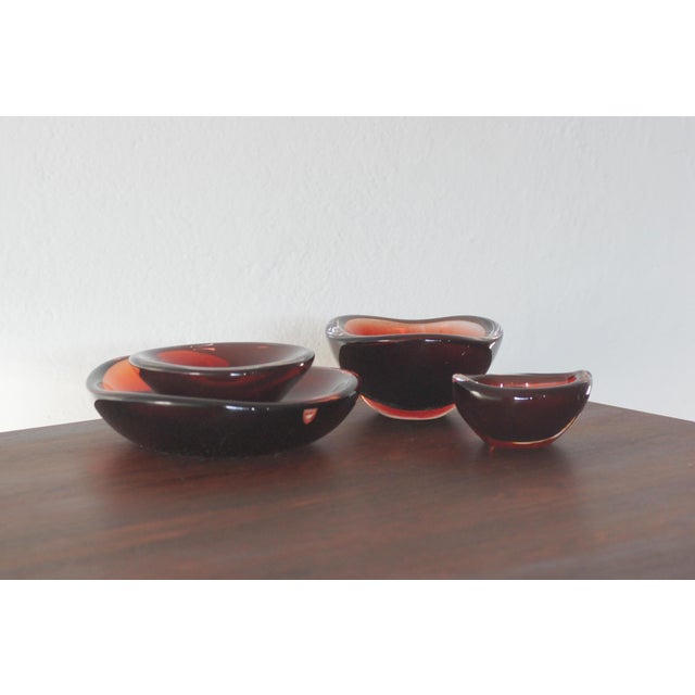 Selena Glass Bowl by Sven Palmqvist for Orrefors, 1950s, Set of 4 For Sale - Image 6 of 10