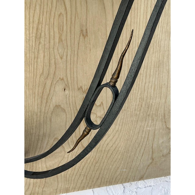 Metal Vintage Scrolled Iron Wall Console After Royere For Sale - Image 7 of 17