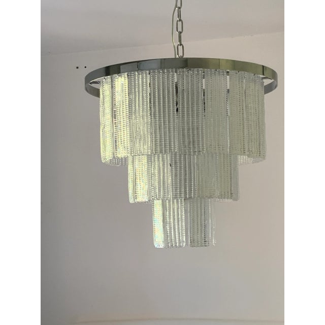 Transparent Murano Glass Sputnik Chandelier, Mazzega Style For Sale - Image 8 of 13